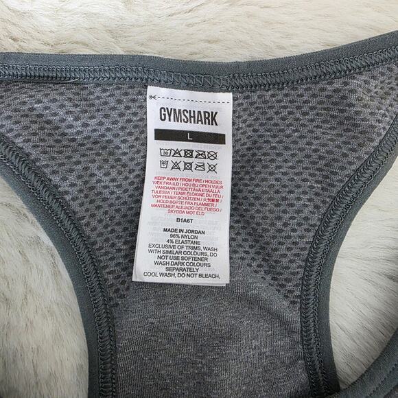 Gymshark Gray Racerback Seamless Padded Sports Bra - Picture 2 of 9
